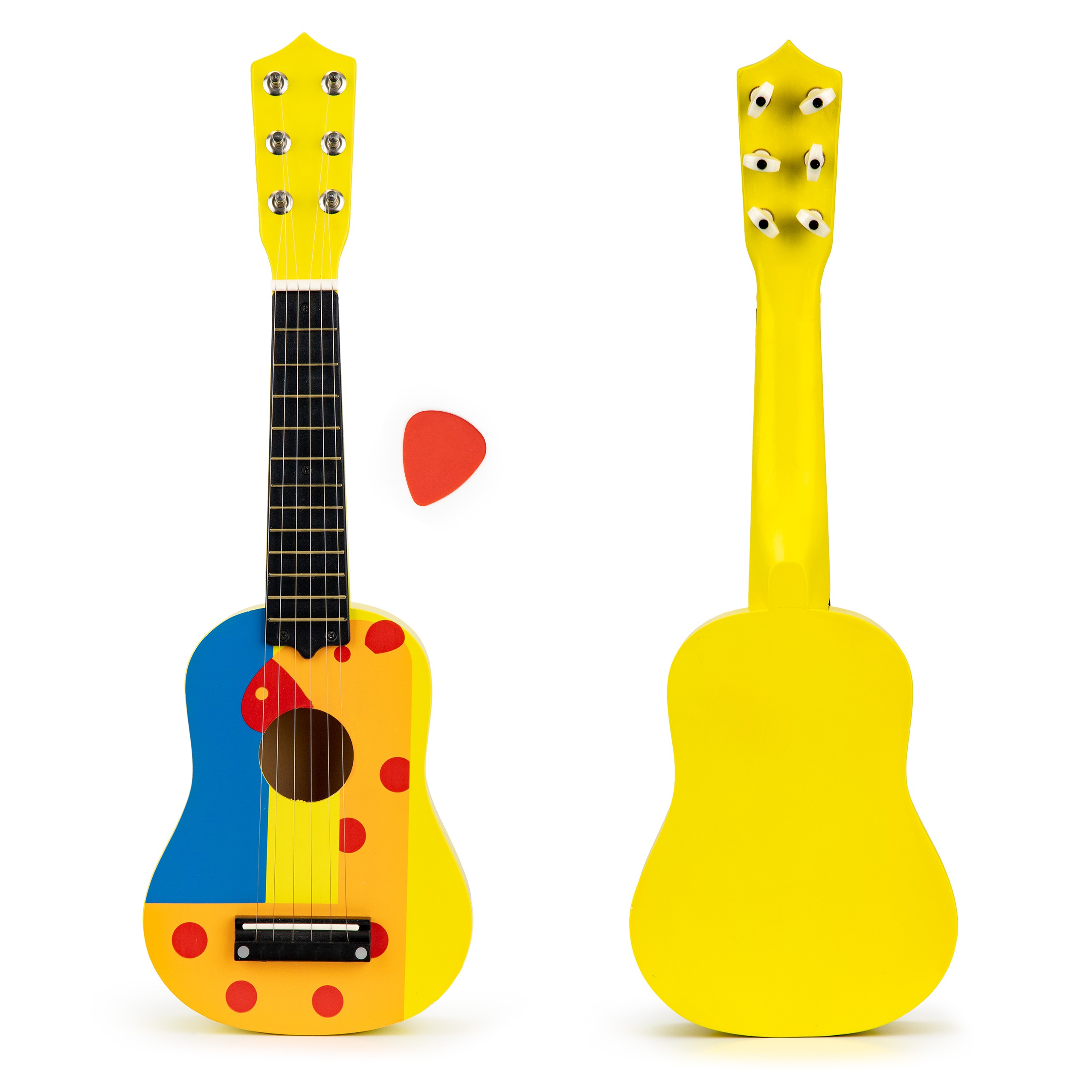 Chitare pentru copii, din lemn, metal, corzi galben cub