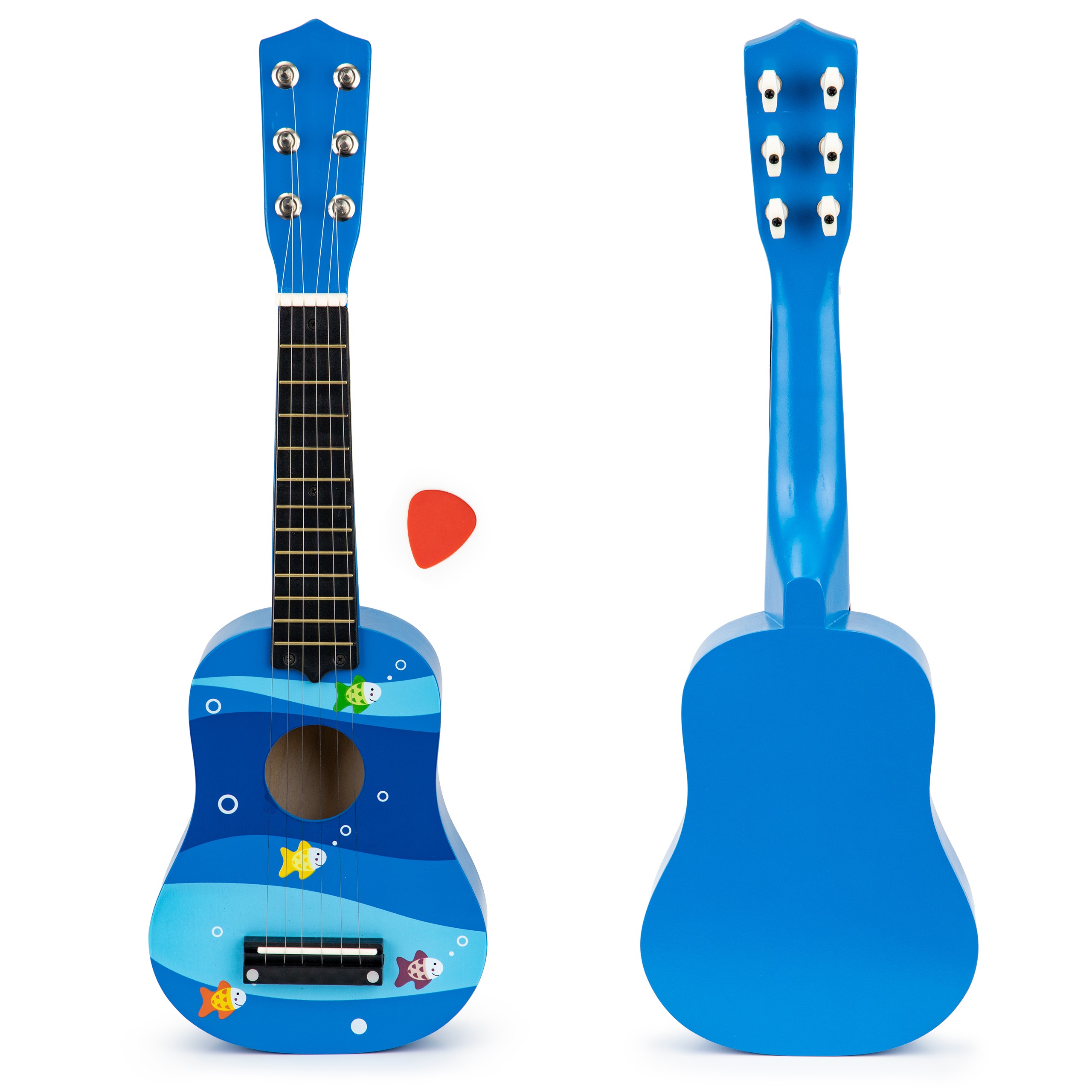 Chitară pentru copii, lemn, metal, corzi albastre cub