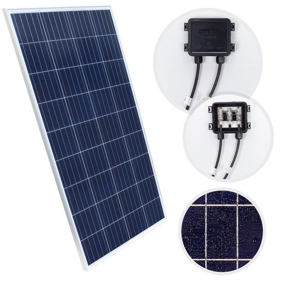 Panou fotovoltaic solar MC4 PV POLI 18V 180W 1480x670x35mm + cablu 0.9m + conectori MC4