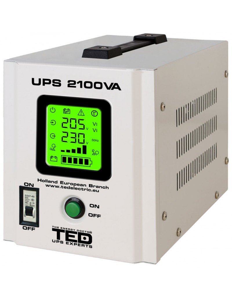 UPS pentru centrala TED Electric 2100VA / 1400W Runtime extins utilizeaza 2 acumulatori (neinclusi)