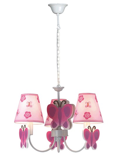 Lustra Pink Butterfly Multicolor 3xE14 40W