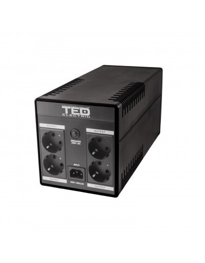 UPS TED Electric 1100VA / 600W Line Interactive cu 4 iesiri schuko si display LCD TED-1100