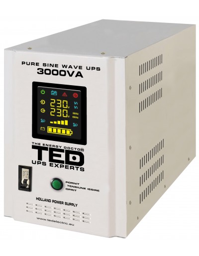 UPS pentru centrala TED Electric 3000VA / 2100W Runtime extins utilizeaza 2 acumulatori (neinclusi) (neinclusi) imagine noua tecomm.ro