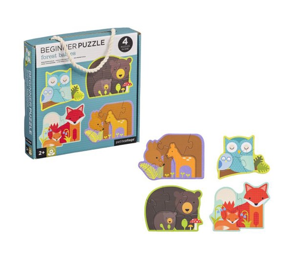 Puzzle pentru copii PETITCOLLAGE Animale din padure din lemn