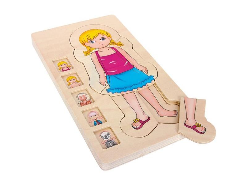 Puzzle pentru copii small foot anatomie din lemn
