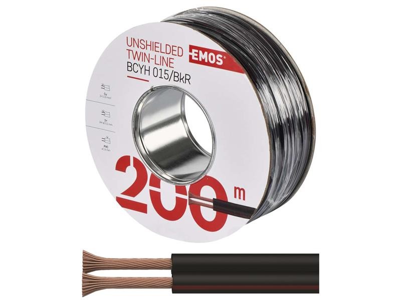 Cablu difuzor 2×0,15mm negru/rosu, 200m