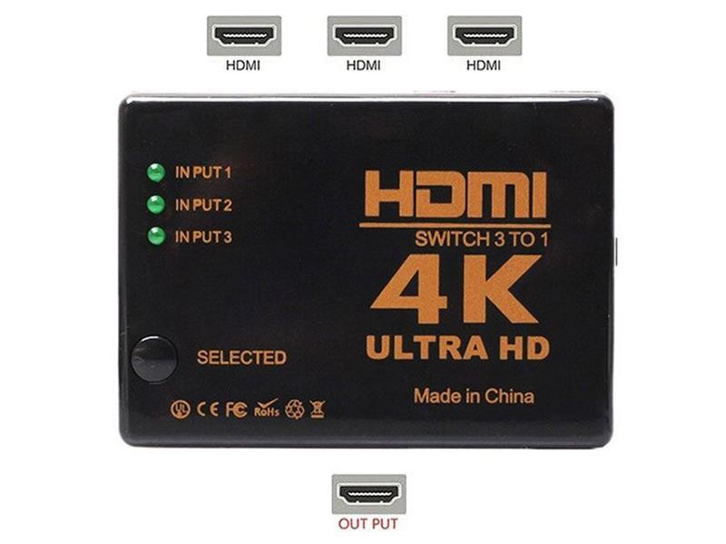 Comutator 3x hdmi - 1x hdmi hadex uh-301