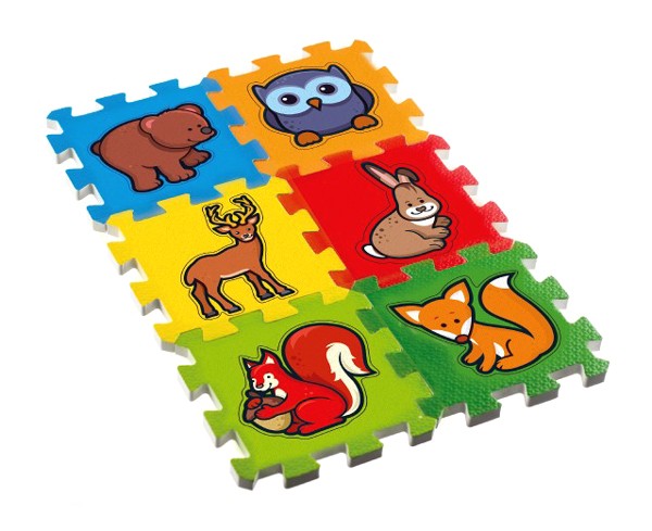 Puzzle pentru copii plusuri primele mele animale din padure spuma 6buc