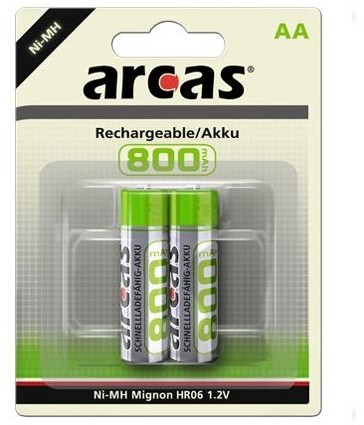 Baterie Arcas AA R6 800mAh 1,2V Ni-MH set 2 buc.
