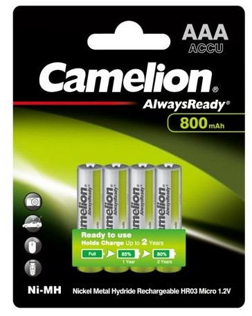 Acumulatori camelion always ready aaa r3 800mah 1,2v ni-mh set 4 buc.