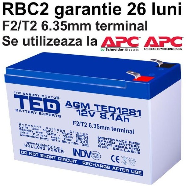 Acumulator UPS compatibil APC RBC2 RBC 2