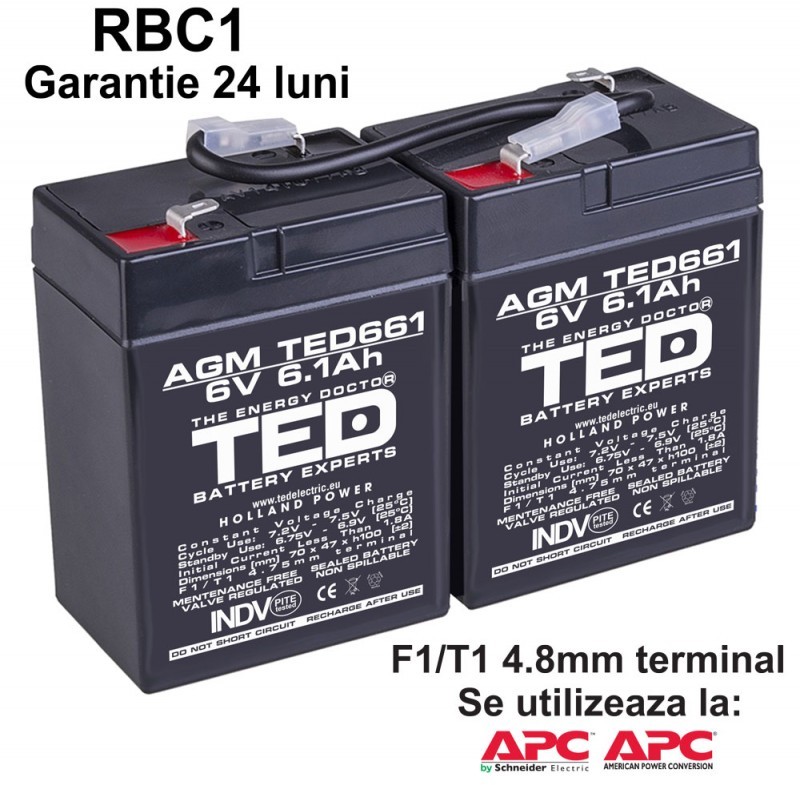 Ted Electric Acumulatori ups compatibili apc rbc1 rbc 1
