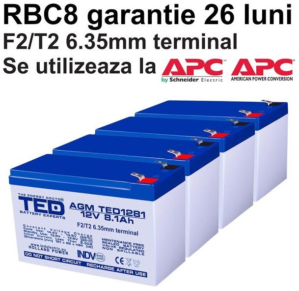 Acumulatori UPS compatibili APC RBC8 RBC 8