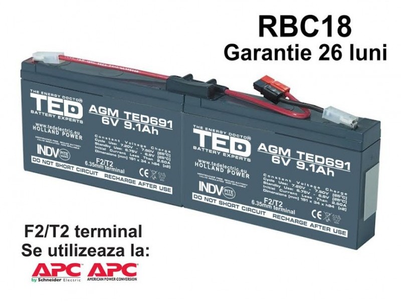 Acumulatori UPS compatibili APC RBC18 RBC 18