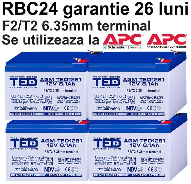 Acumulatori UPS compatibili APC RBC24 RBC 24