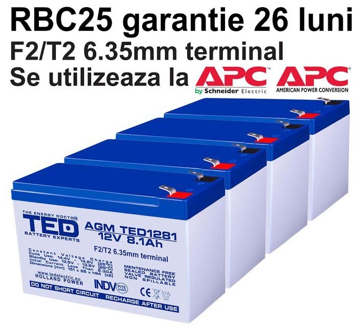 Acumulatori UPS compatibili APC RBC25 RBC 25