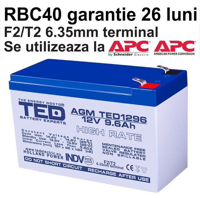 Acumulator UPS compatibil APC RBC40 RBC 40