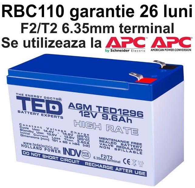 Acumulator UPS compatibil APC RBC110 RBC 110