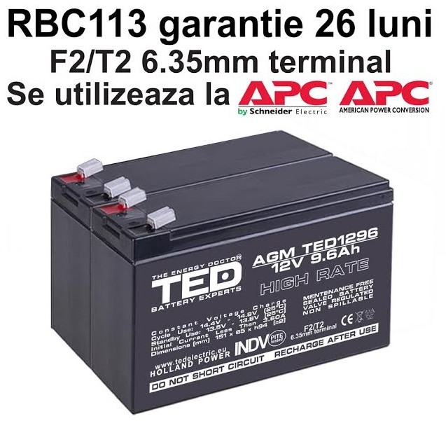 Acumulatori UPS compatibili APC RBC113 RBC 113