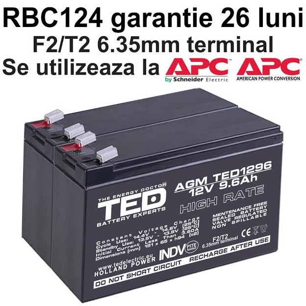 Acumulatori ups compatibili apc rbc124 rbc 124
