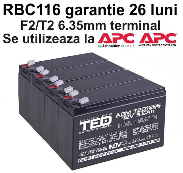 Ted Electric Acumulatori ups compatibili apc rbc116 rbc 116