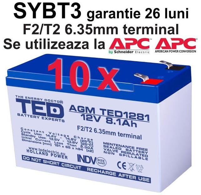 Acumulatori UPS compatibili APC SYBT3