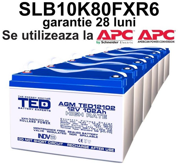 Acumulatori UPS compatibili APC SLB10K80FXR6
