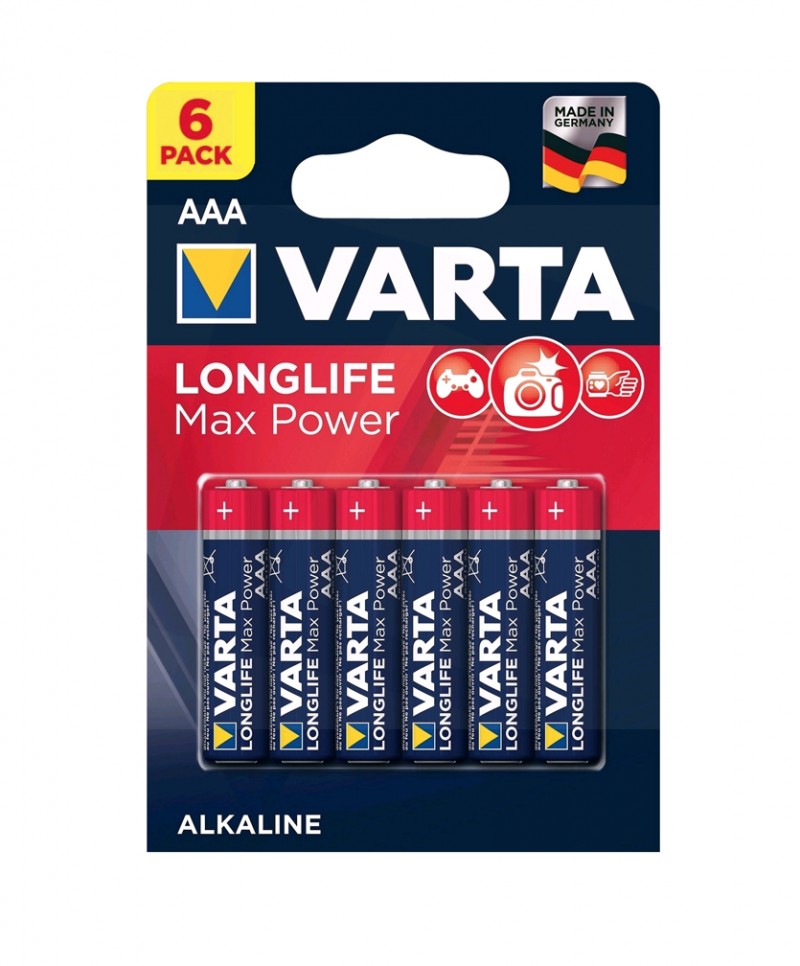 Baterie Varta LongLife Max Power AAA R3 1,5V alcalina set 6 buc.