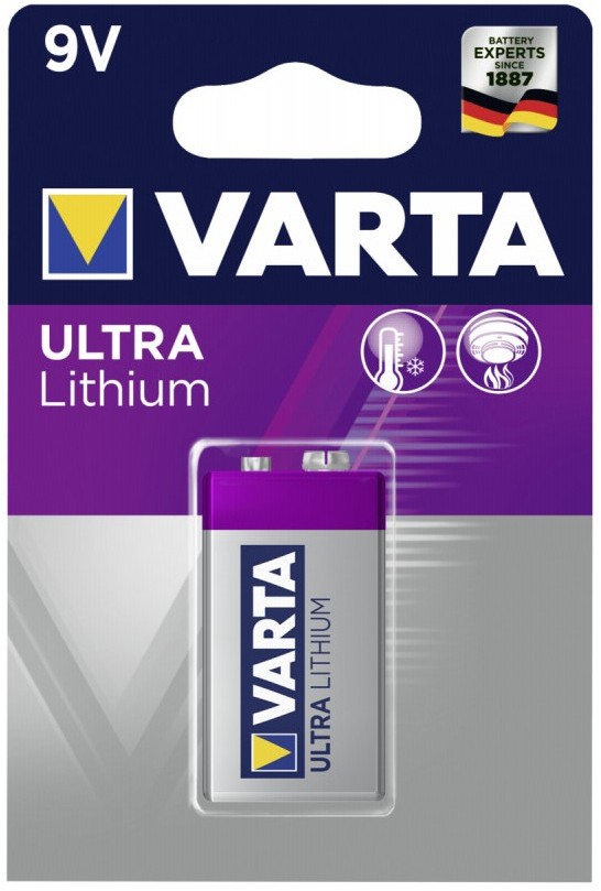 Baterie Varta Ultra Lithium 9V 6F22 6LR61 litiu set 1 buc.