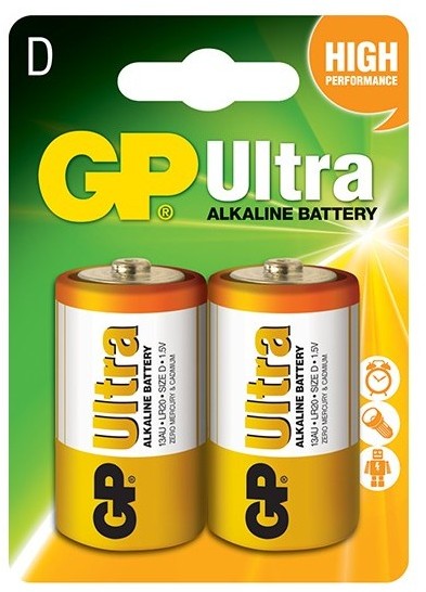 Baterie GP Batteries Ultra Alkaline D R20 1,5V alcalina set 2 buc.