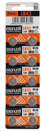 Baterie Maxell LR43 AG12 Alcalina 1,5V LR1142 set 10 buc.