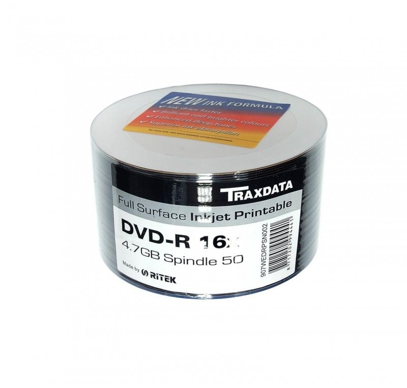 DVD-R Traxdata Printabil 4,7 Gb 120 min. 16X 50 discuri