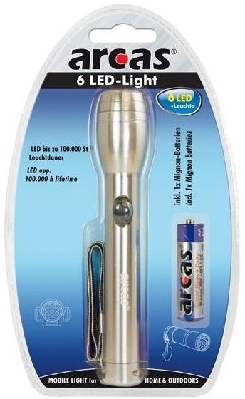 Lanterna Arcas metalica 6 LED-uri include 1 x AA R6 ARC-6LED-Light