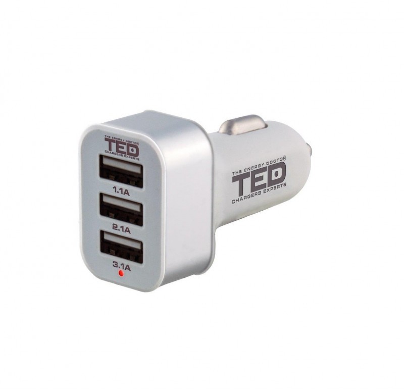 Alimentator de la auto 12V la 3 x USB 1 x 3,1A 1 x 2,1A 1 x 1A TED Electric