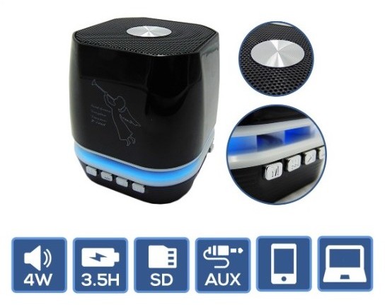 Boxa mini portabila 4W cu MP3 player / radio FM / slot USB + bluetooth T2306A TED288336