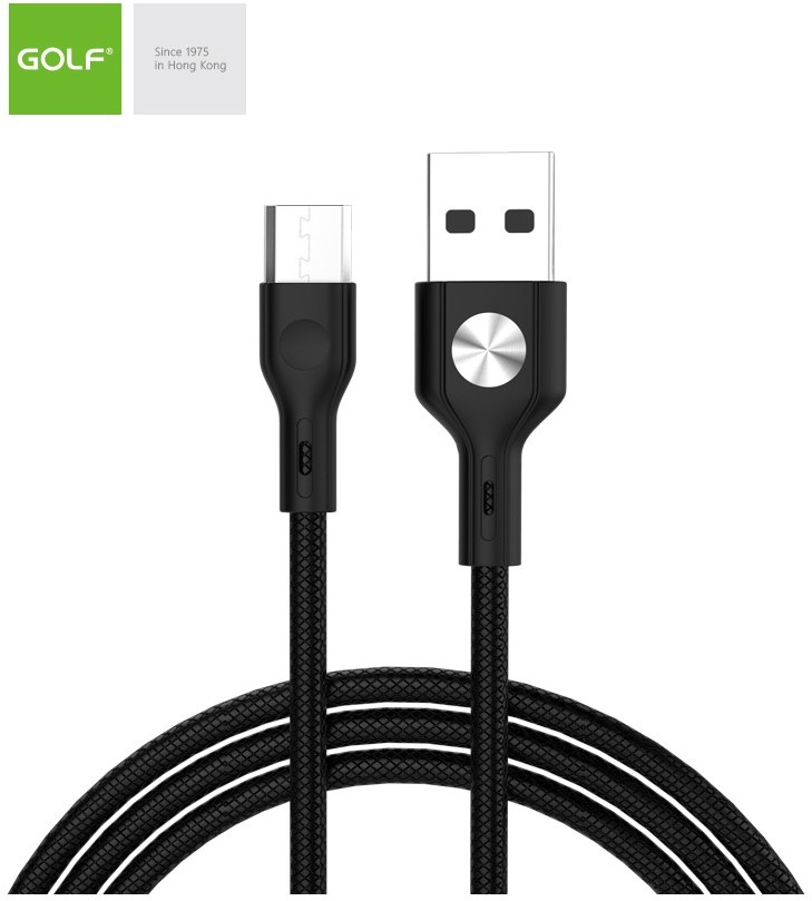 Cablu usb microusb cd leather golf gc-60m negru
