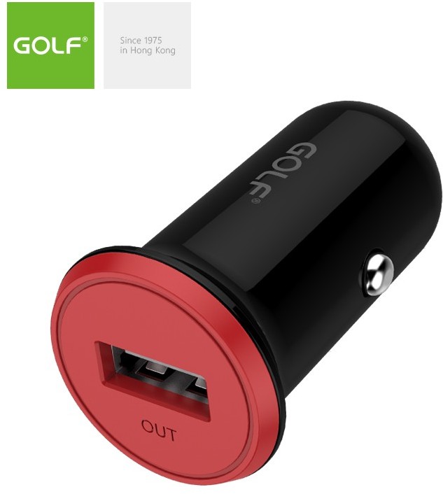 Alimentator (Incarcator) de la auto (12-24V) la 1 x USB 1x1A negru GF-C5 blister Golf