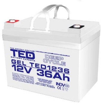 Acumulator stationar VRLA 12V 36Ah GEL Deep Cycle M6 TED Electric TED1236