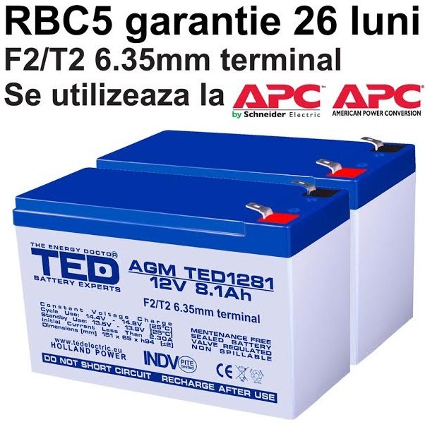 Acumulatori UPS compatibili APC RBC5 RBC 5
