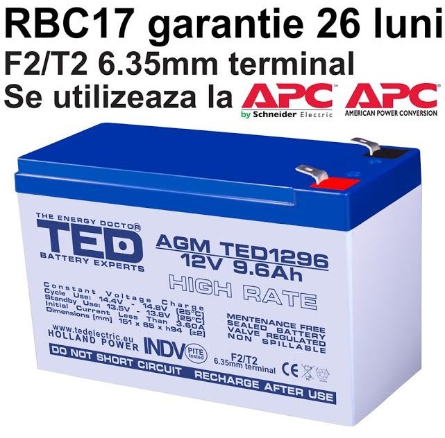 Acumulator UPS compatibil APC RBC17 RBC 17