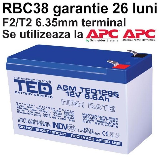 Acumulator UPS compatibil APC RBC38 RBC 38