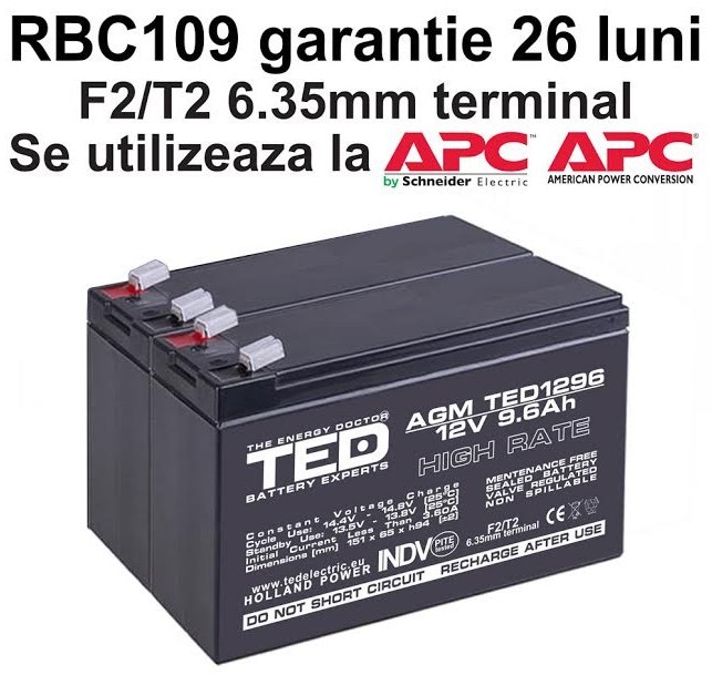 Acumulatori UPS compatibili APC RBC109 RBC 109