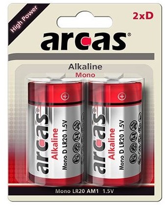 Baterie Arcas High Power D R20 1,5V alcalina set 2 buc.