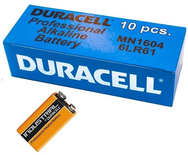 Baterie duracell professional industrial 9v 6f22 6lr61 alcalina cutie 10 buc.