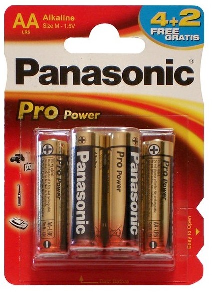 Baterie Panasonic Pro Power AA R6 1,5V alcalina LR06PPG/6BP set 6 buc.