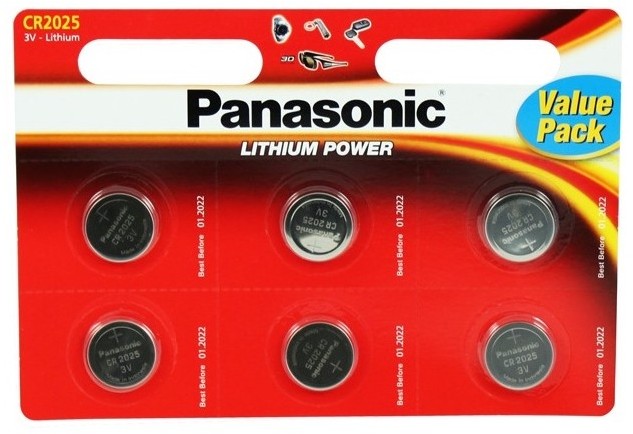 Baterie panasonic cr2025 3v litiu cr-2025l/6bp value pack set 6 buc.
