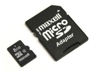 Card micro SD Maxell Secure Digital 8 Gb cu adaptor SD clasa 4