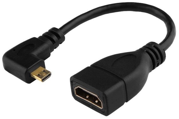 Cablu HDMI mama la micro HDMI tata mufa 90 grade 0,1 metri TED Electric