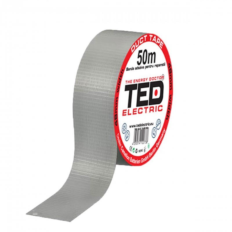 Banda pentru reparatii Duct-Tape 48mm x 50m argintie TED