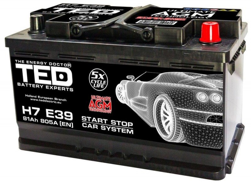 Acumulator Auto Start Stop TED Electric 12V 81Ah 805A